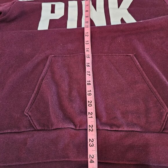 Victorias Secret PINK Maroon Half Zip Mockneck Sweatshirt Palm Print  Size Large - Picture 6 of 8